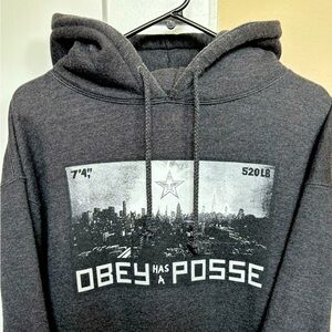 Mens OBEY has a Posse Hoodie Large Dark Charcoal